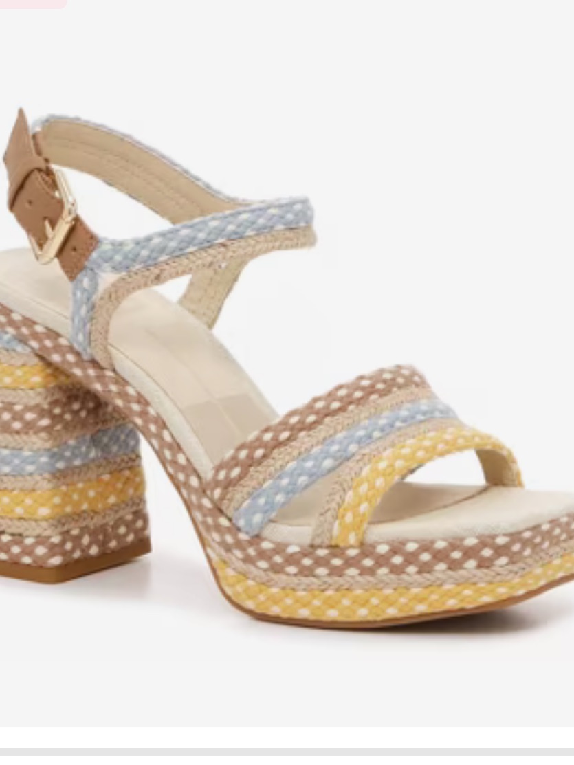 Dolce Vita Alex Platform Sandal - 9.5 - Like New Tan, Yellow, And Blue!